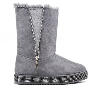 Picture of Gray ankle boot with sole and rhinestones
