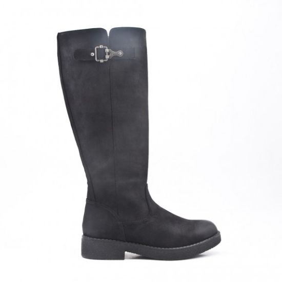 Picture of Black faux suede boot with zip closure