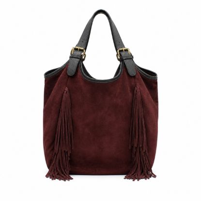 Picture of Suede tote bag with fringes