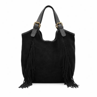 Picture of Suede tote bag with fringes