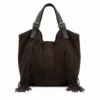Picture of Suede tote bag with fringes