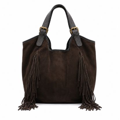 Picture of Suede tote bag with fringes