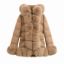 Bilde av Hooded puffer jacket with faux fur trim