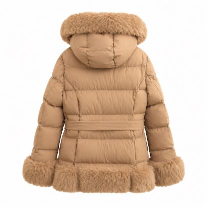 Picture of Hooded puffer jacket with faux fur trim