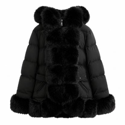 Picture of Hooded puffer jacket with faux fur trim