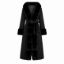 Εικόνα της Long hooded coat with belt and detachable faux fur