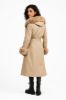 Picture of Long hooded coat with belt and detachable faux fur