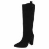 Imagem de Botas de Salto Alto Femininas - Camurça Preta