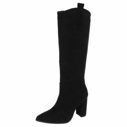 Imagem de Botas de Salto Alto Femininas - Camurça Preta
