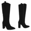 Imagem de Botas de Salto Alto Femininas - Camurça Preta