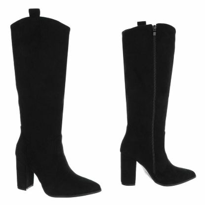 Imagem de Botas de Salto Alto Femininas - Camurça Preta