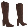 Imagem de Botas de Salto Alto Femininas - Camurça Castanha