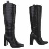 Imagem de Botas de Salto Alto Femininas - Preto Croco