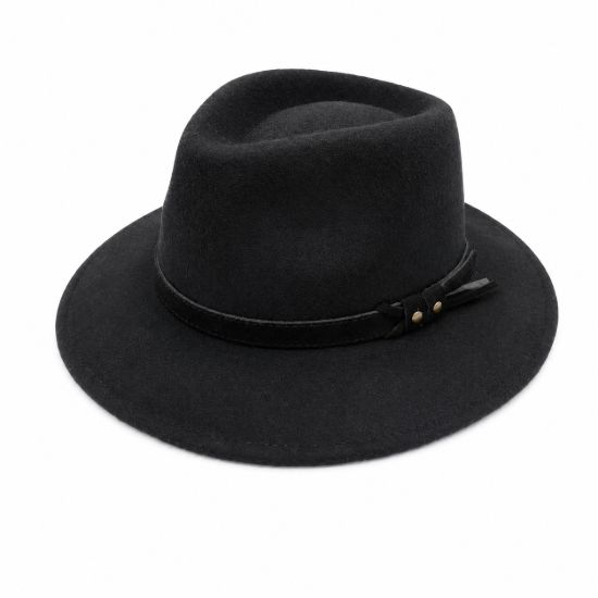 Picture of Hat in pure wool Waterproof Crushable with ribbon