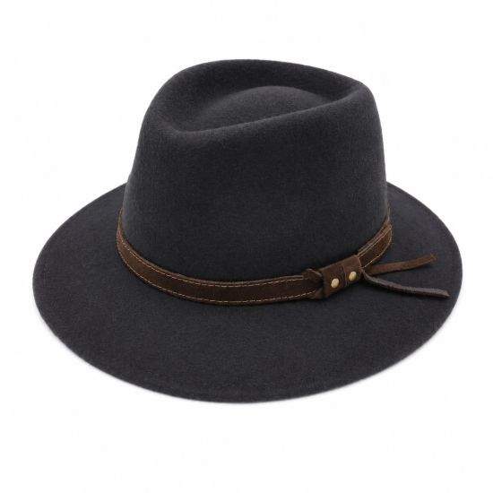 Picture of Hat in pure wool Waterproof Crushable with ribbon