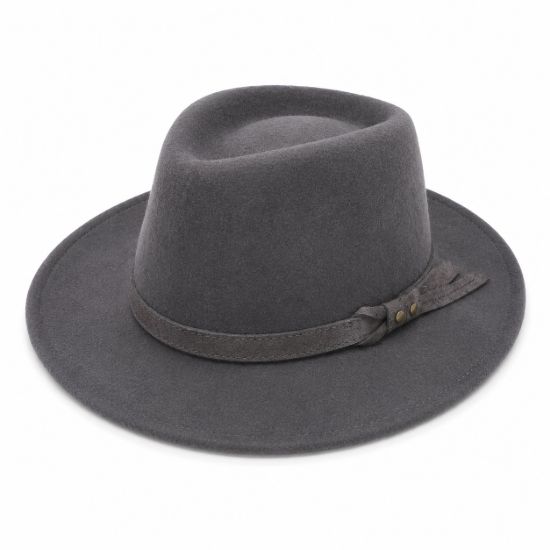 Picture of Hat in pure wool Waterproof Crushable with ribbon