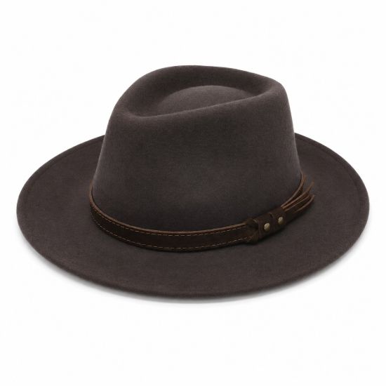 Picture of Hat in pure wool Waterproof Crushable with ribbon